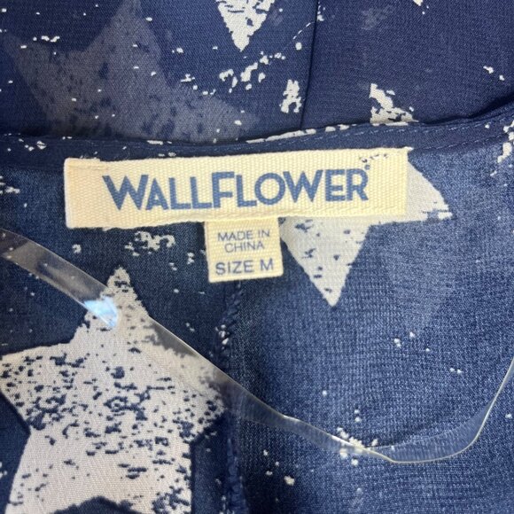 Wallflower Womens Star & Stripes Kimono Cardigan Patriotic Blue Size Medium - Picture 5 of 7